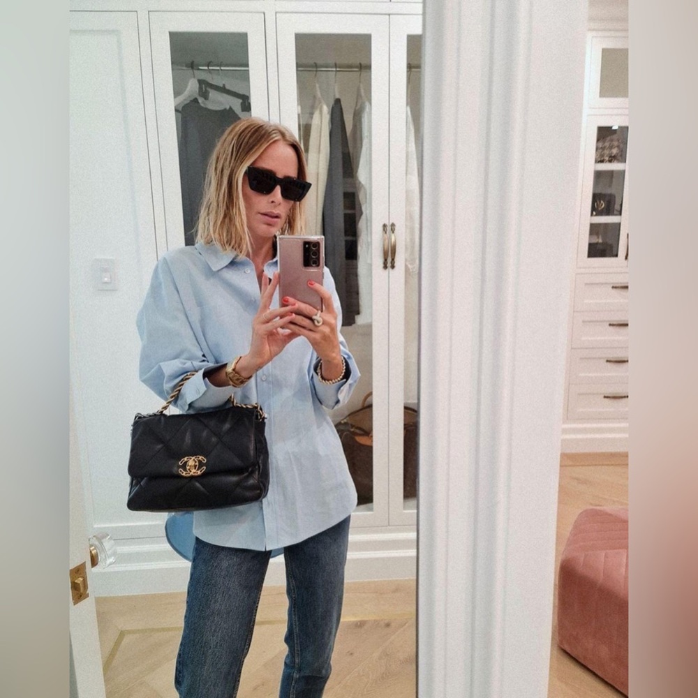 NWT Anine Bing Mika Light Blue Cotton Long-Sleeve Shirt - Picture 3 of 15